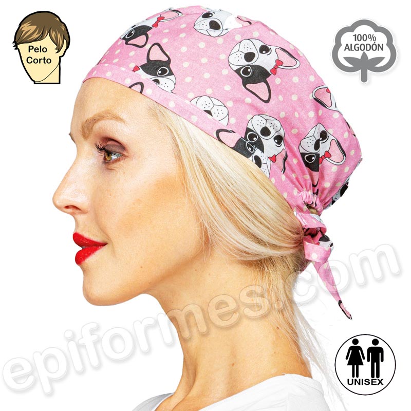 Gorro cirujano perritos pink