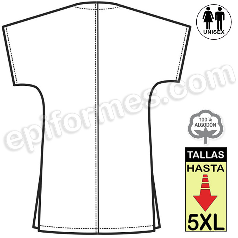 Casaca blanca cuello V de talla especial