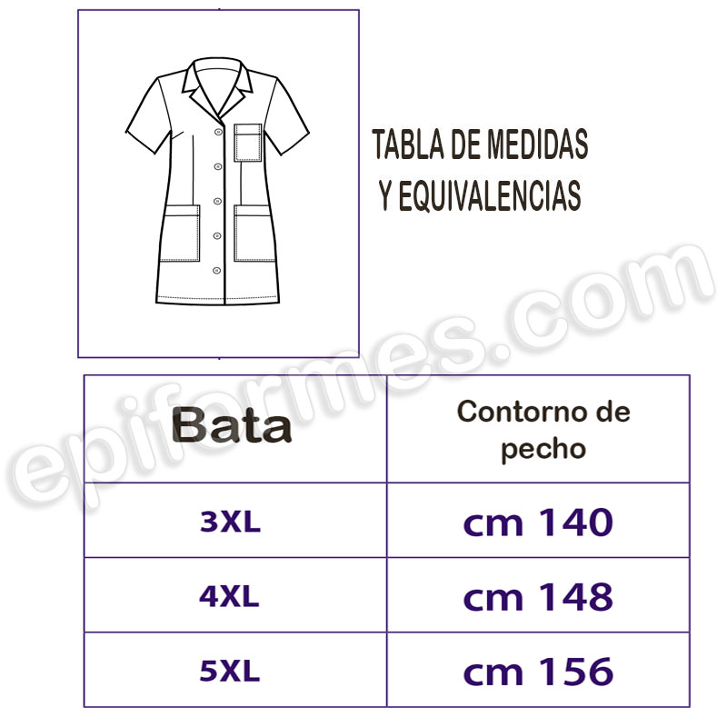 Bata corta señora manga corta, talla especial