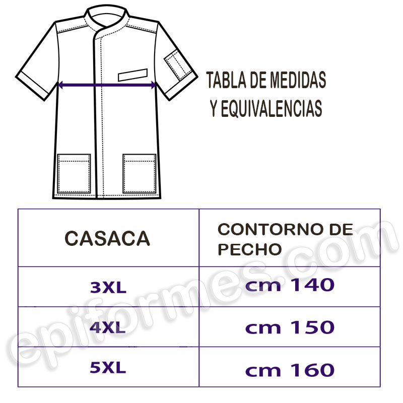 Casaca cruzada, caballero, talla especial.