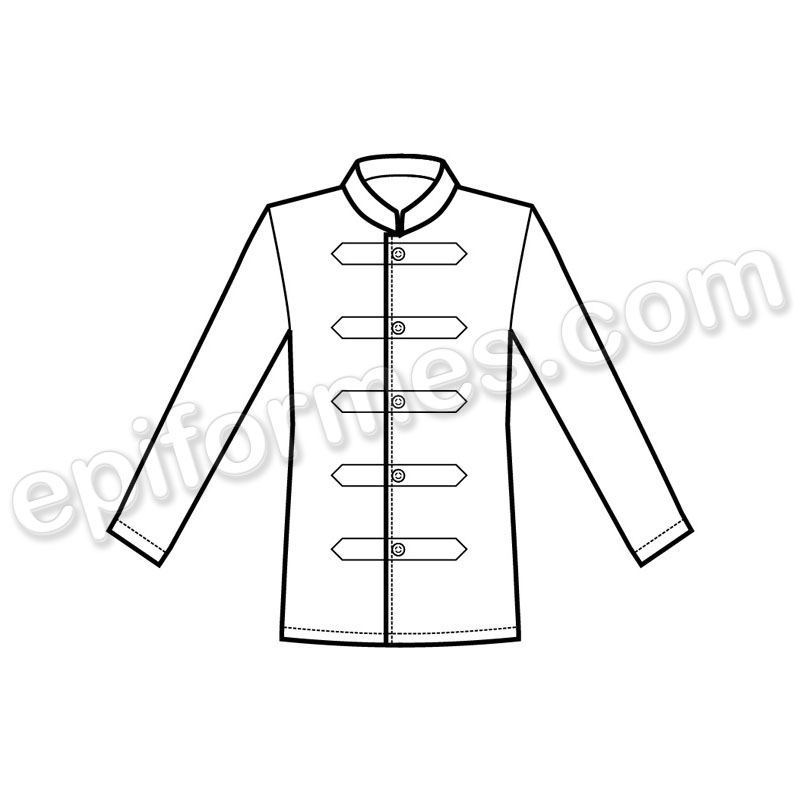 Chaqueta coreana unisex con trabillas, blanca