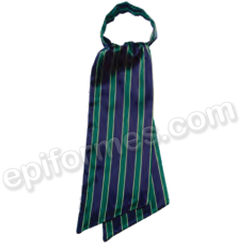 Foulard ascot rayas verde-azul marino