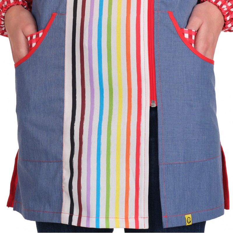 Bata Maestra Manga Larga Colours Lápices Lacla