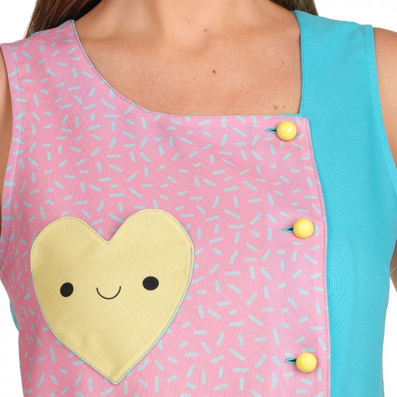 Bata Maestra Sin Mangas Corazones Lacla