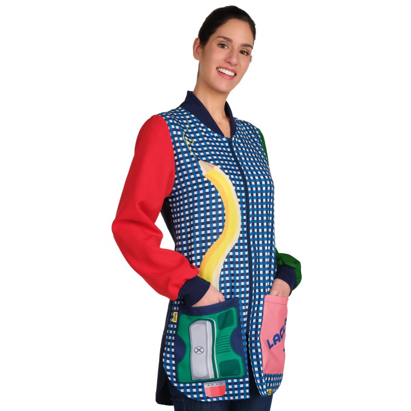 Bata Maestra Manga Larga Lápiz y Goma Lacla