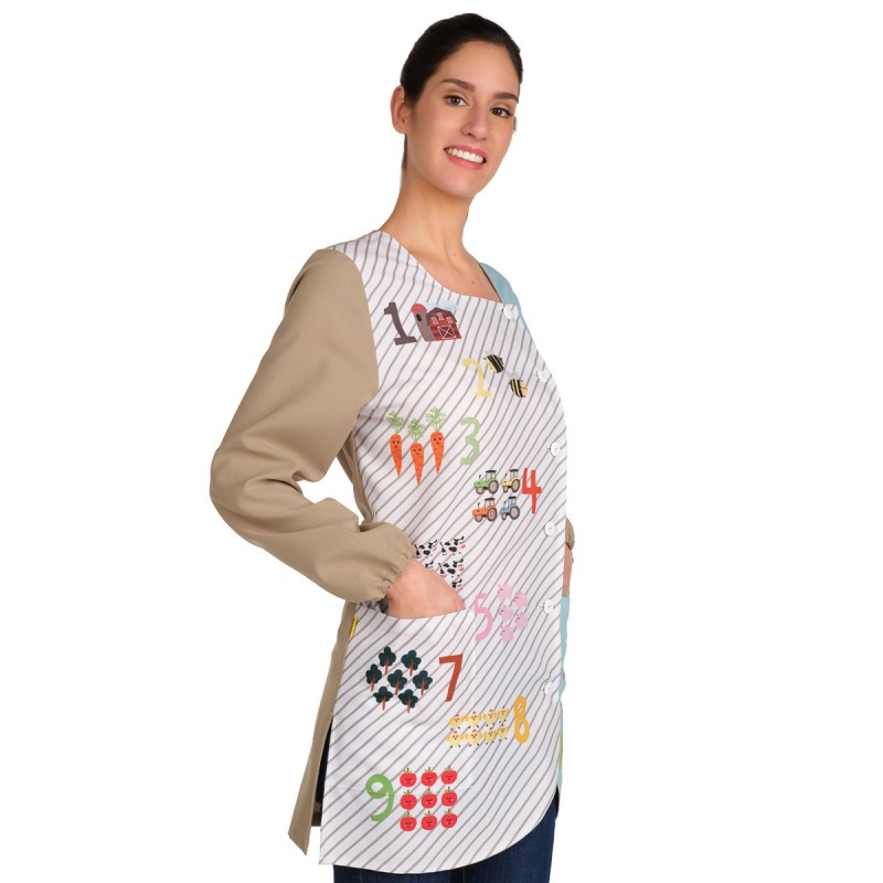 Bata Maestra Manga Larga Granja Lacla