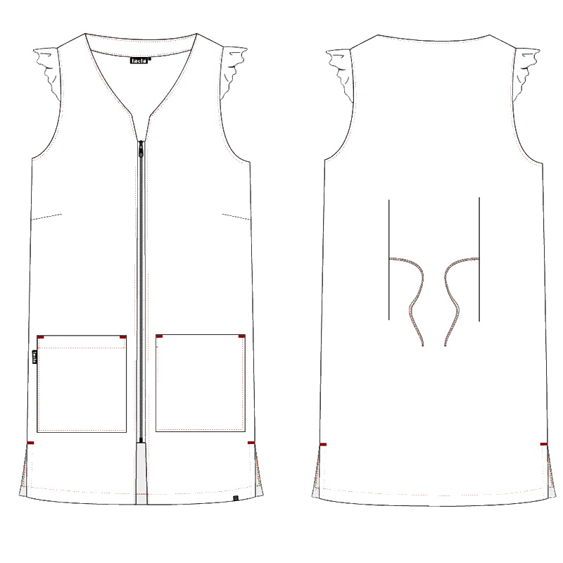 Casaca Maestra Sin Mangas Libros y Volantes Lacla