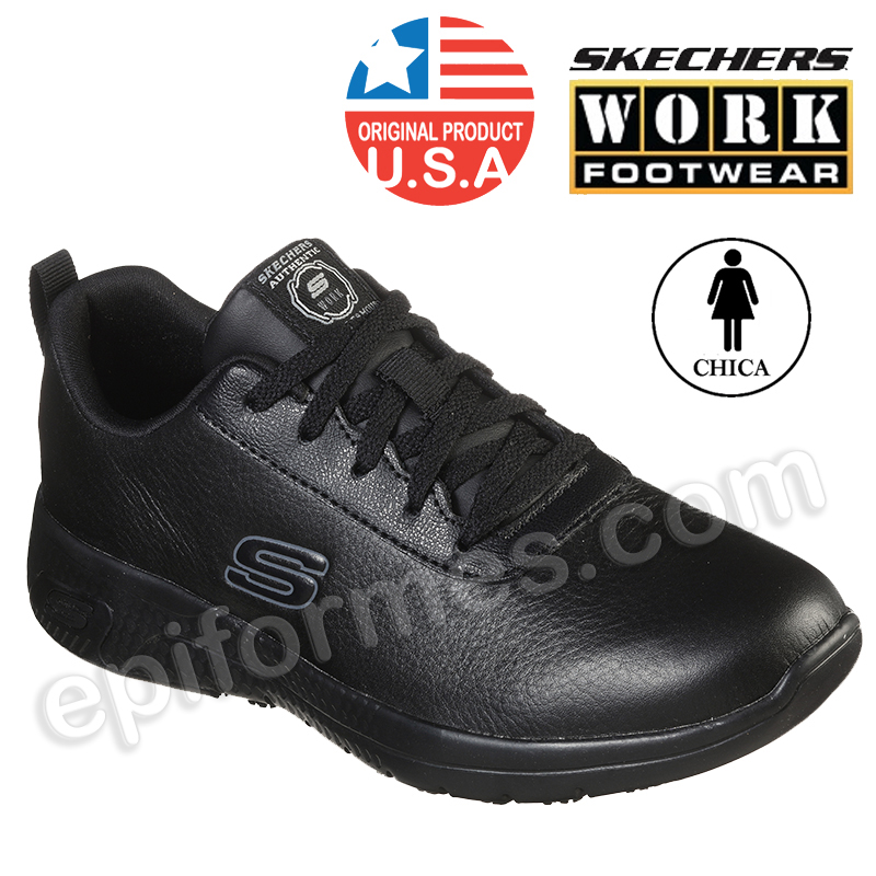 Calzado laboral skechers de chica negro, Marsing