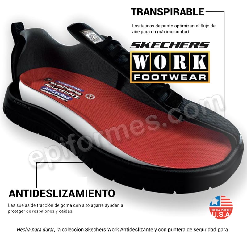 Calzado laboral skechers en negro