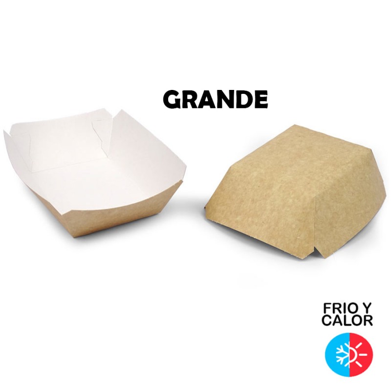 1.800 Bandejas de cartón comida rápida grande
