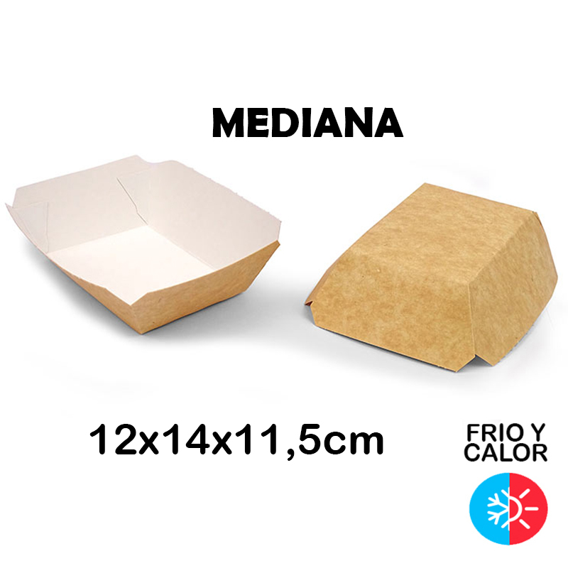 1.800 Bandejas de cartón comida rápida mediana