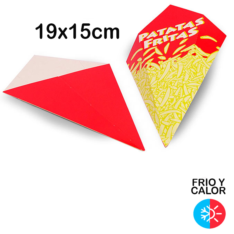 1.000 Envase de cartón para patatas fritas 19x15c...