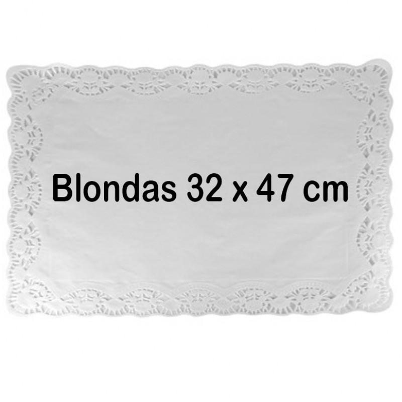 2.000 Blondas blancas de celulosa vírgen 32X47cm