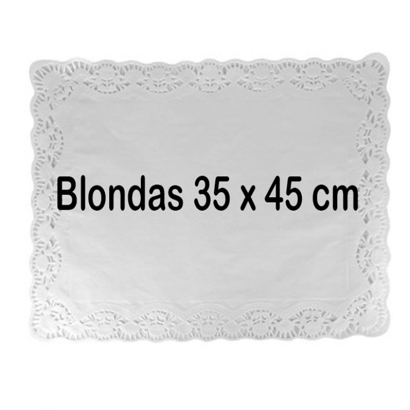2.000 Blondas blancas de celulosa vírgen 35X45cm