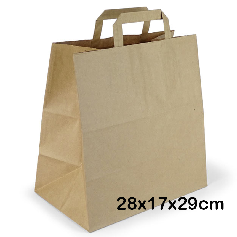500 Bolsas con asas take away 28x17x29 cm