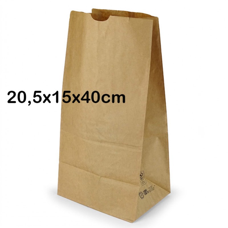 900 Bolsas de papel take away 20,5x15x40 cm