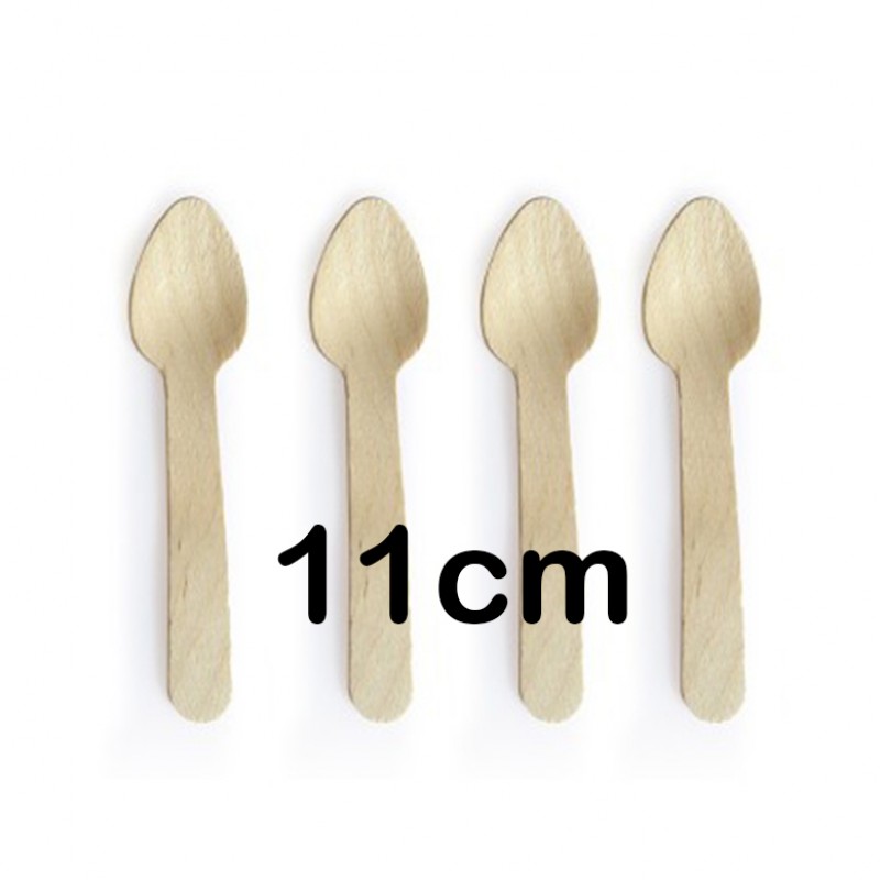 3.600 Cucharas, de potre de madera 11 cm