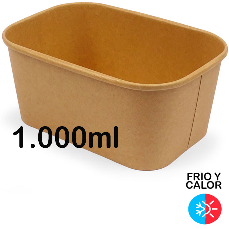 600 Ensaladeras de cartón de 1.000 ml