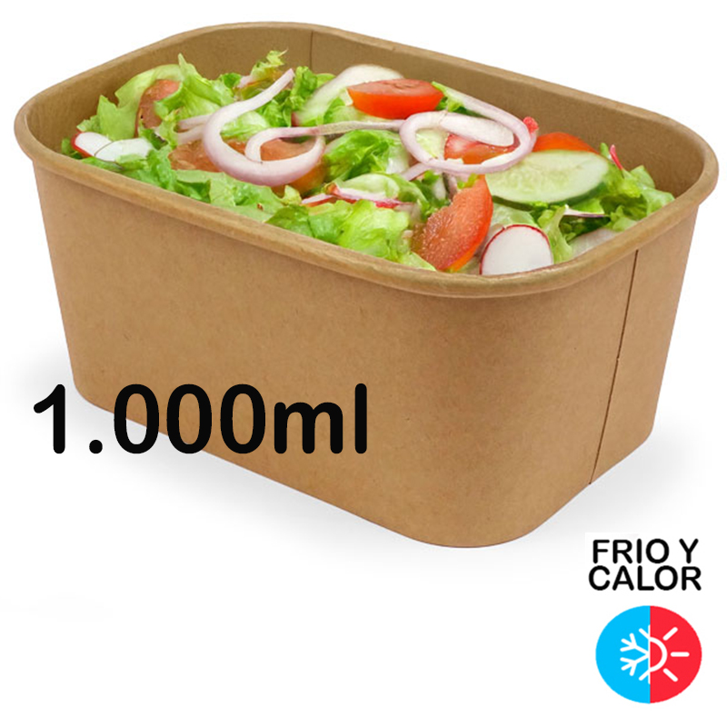 600 Ensaladeras de cartón de 1.000 ml