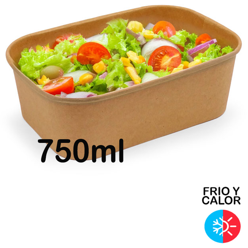 600 Ensaladeras de cartón de 750 ml
