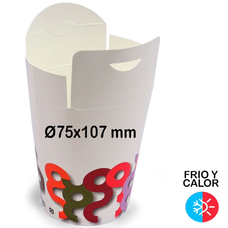 500 Envases de cartón, para fritos  Ø75x107 mm
