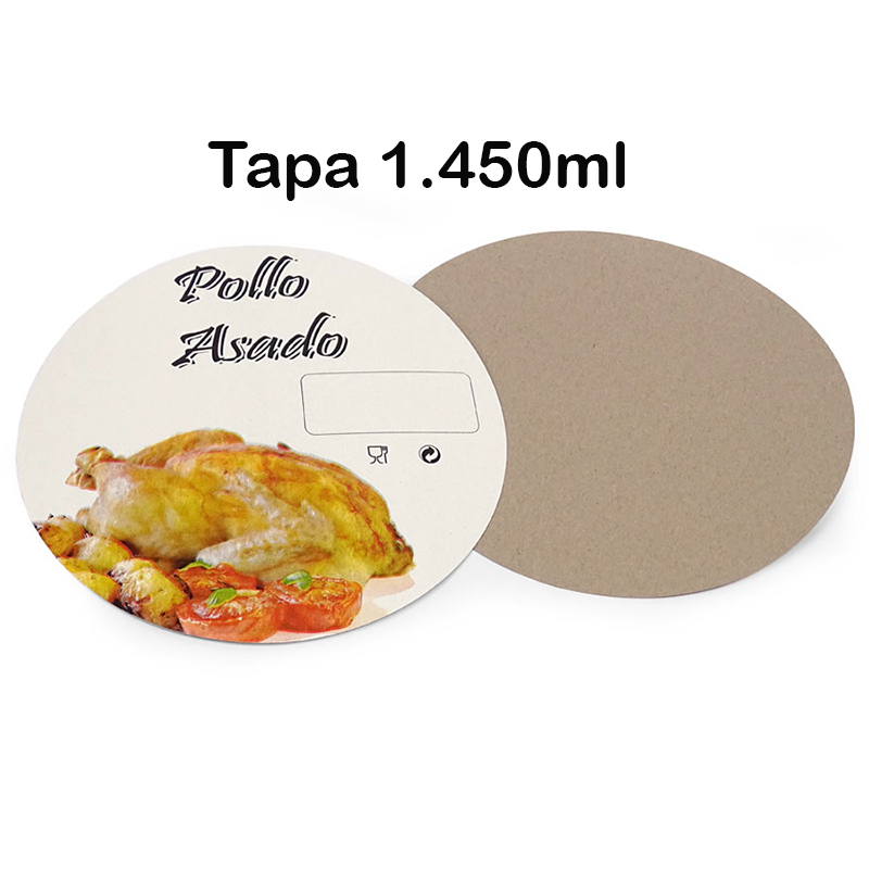 1.200 Tapas de envase alumínio redondo 1.450 ml