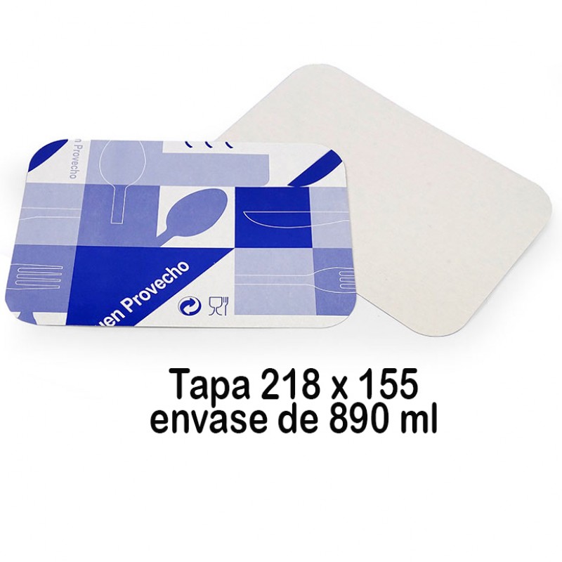 800 Envase alumínio rectangular 890ml.