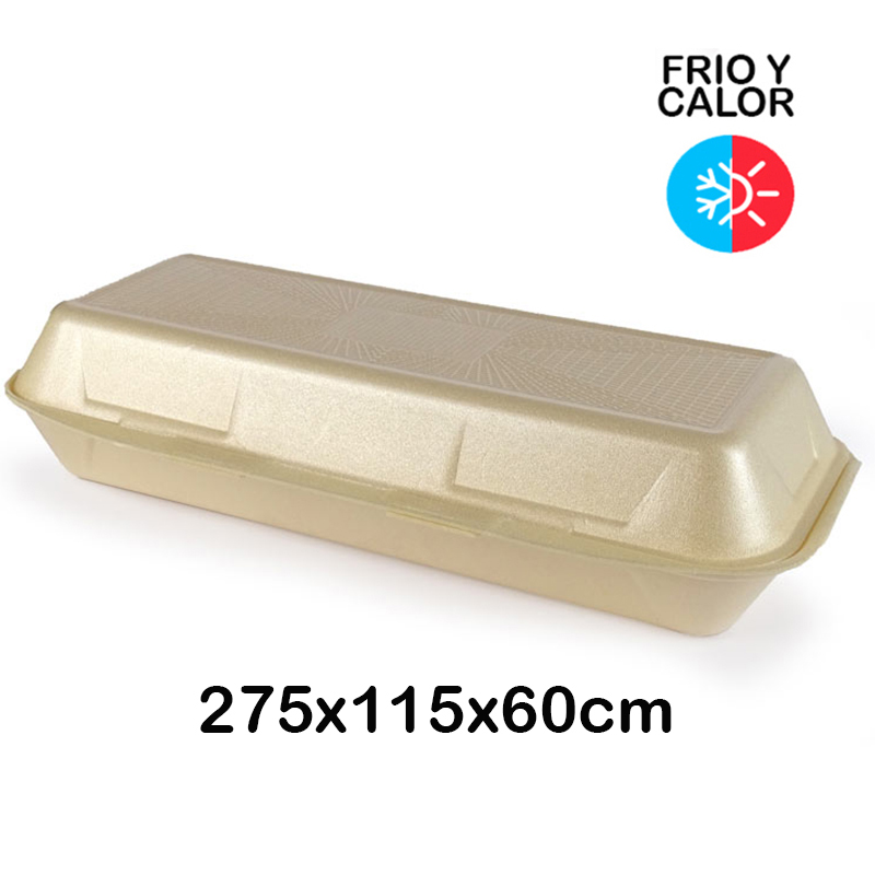 600 Envases porex para baguettes (275x115x60 mm)