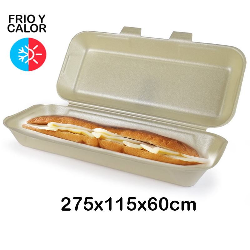 600 Envases porex para baguettes (275x115x60 mm)
