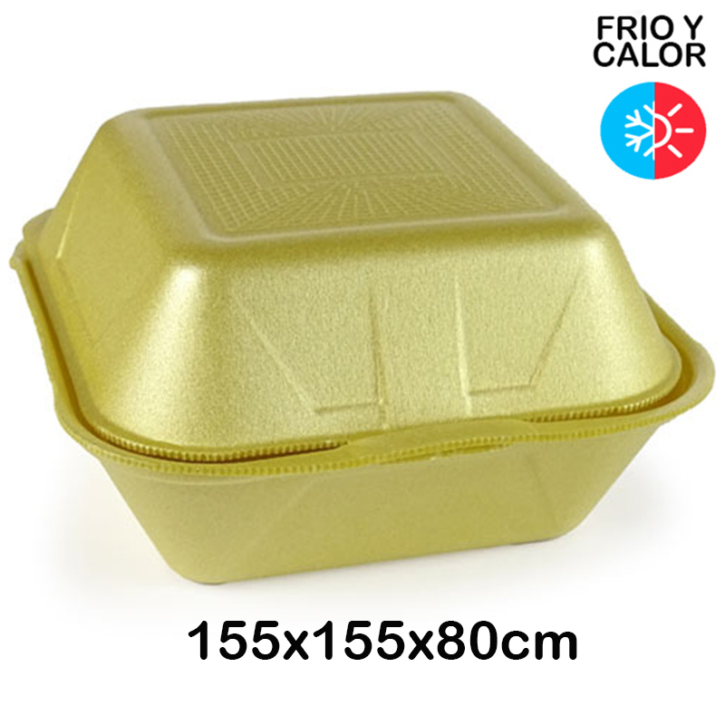 1.000 Envases porex para hamburguesa (155x155x80mm)