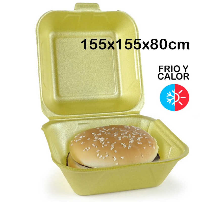 1.000 Envases porex para hamburguesa (155x155x80mm...