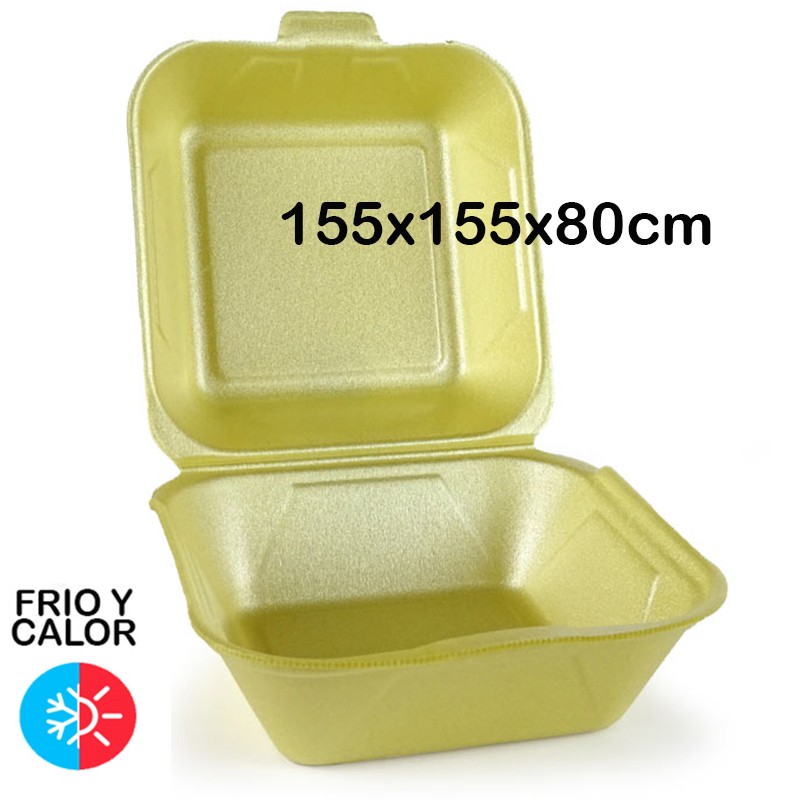 1.000 Envases porex para hamburguesa (155x155x80mm...