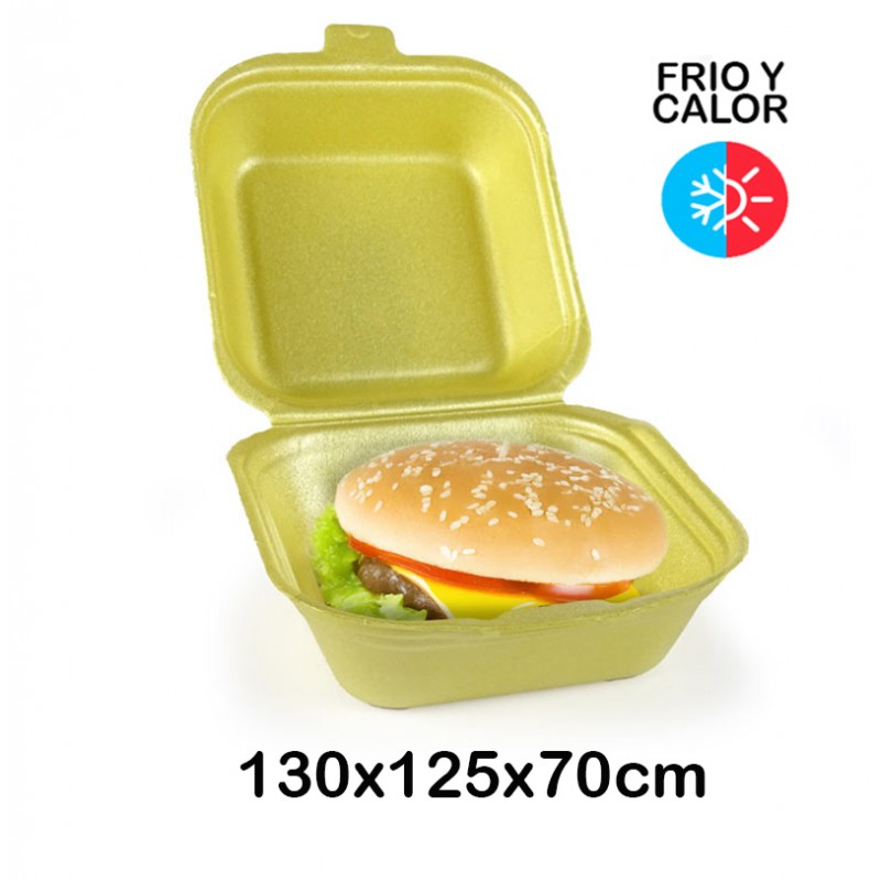 1.000 Envases porex para hamburguesa (130x125x70mm...