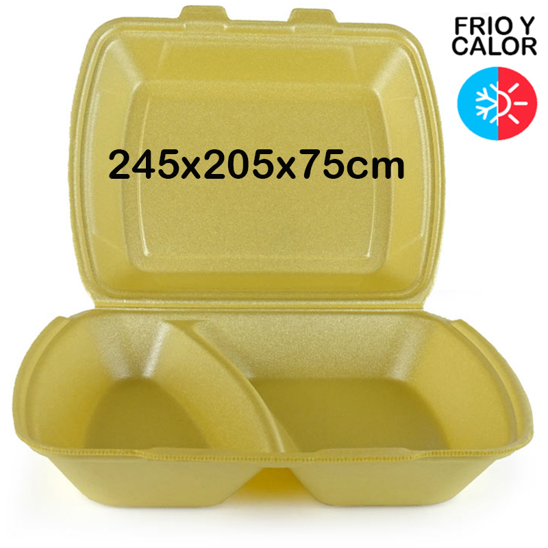 400 Envases porex para menús 2 compartimentos (24...