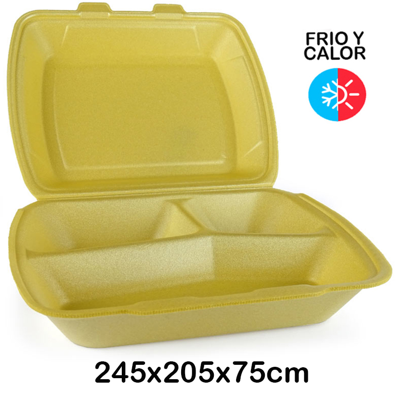 400 Envases porex para menús 3 compartimentos (24...