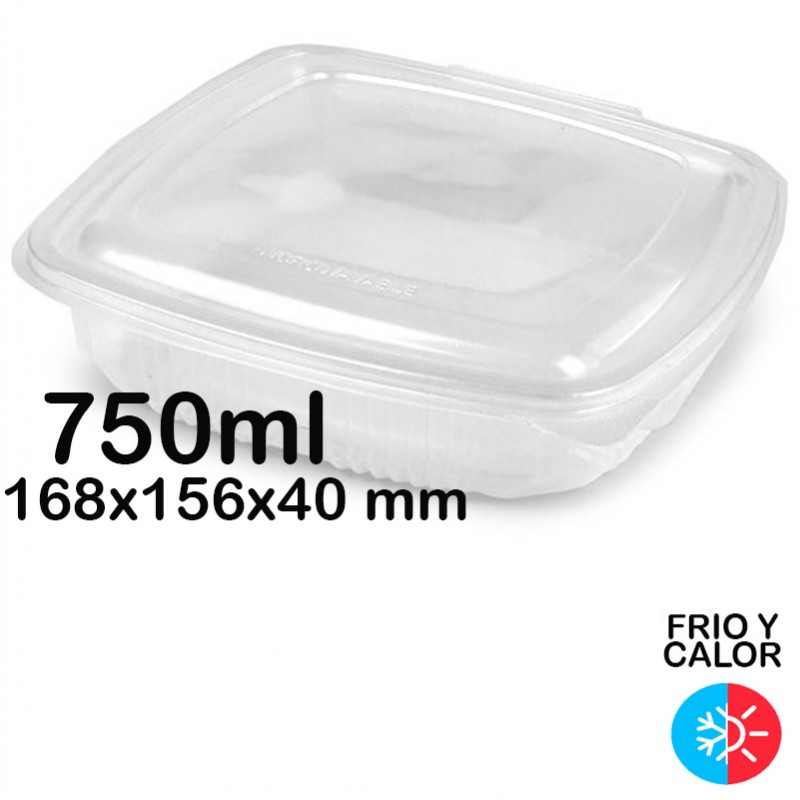 600 Envases reutilizables con bisagra 750ml