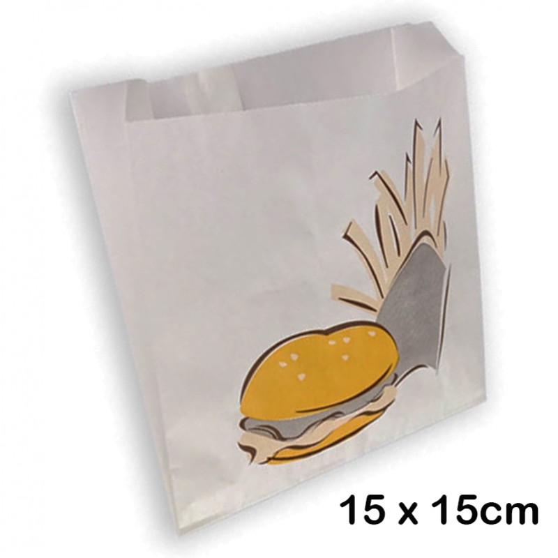 3.000 bolsas de papel antigrasa, para burger 15 x ...