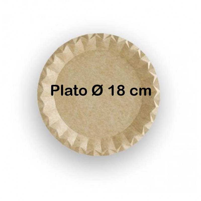 1.400 Platos de cartón biodegradable deluxe Ø 18...