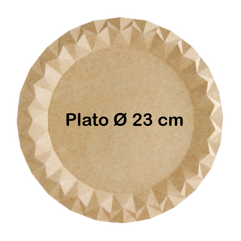 1.200 Platos de cartón biodegradable deluxe Ø 23...