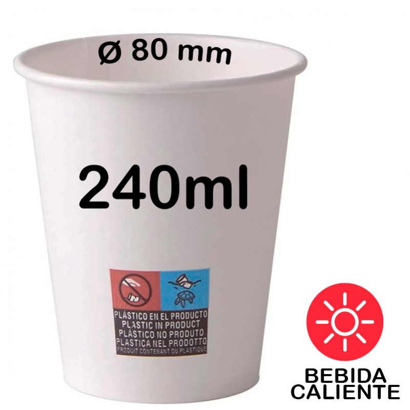 3.000 Vasos de cartón, bebida caliente 240ml