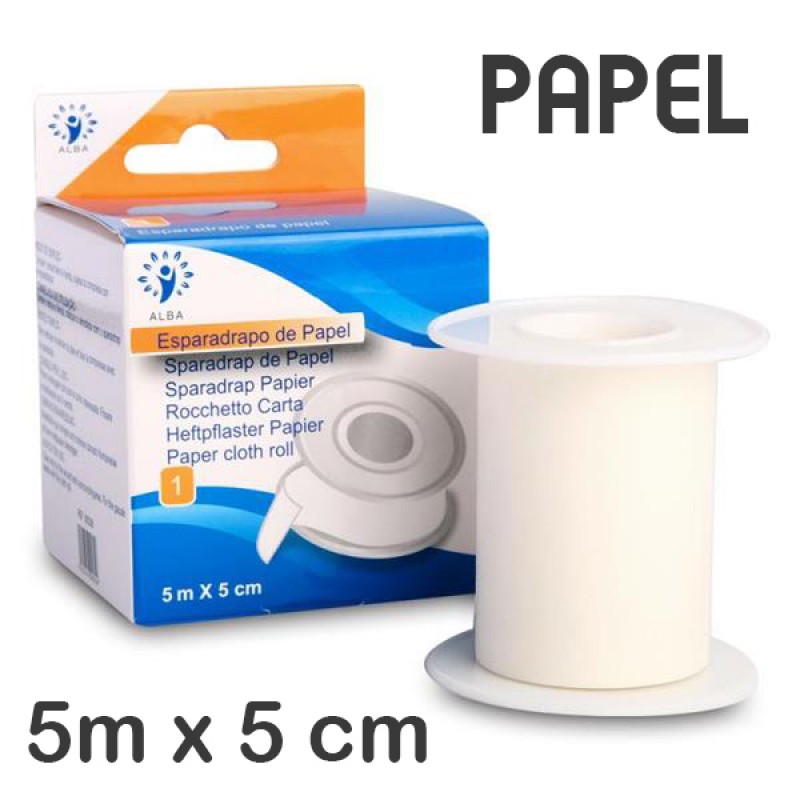 112 Esparadrapos adhesivos de papel 5m x 5cm