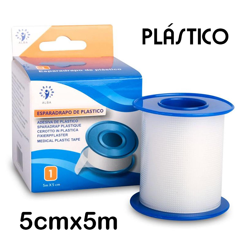 80 Esparadrapos adhesivos de plastico 5m x 5cm