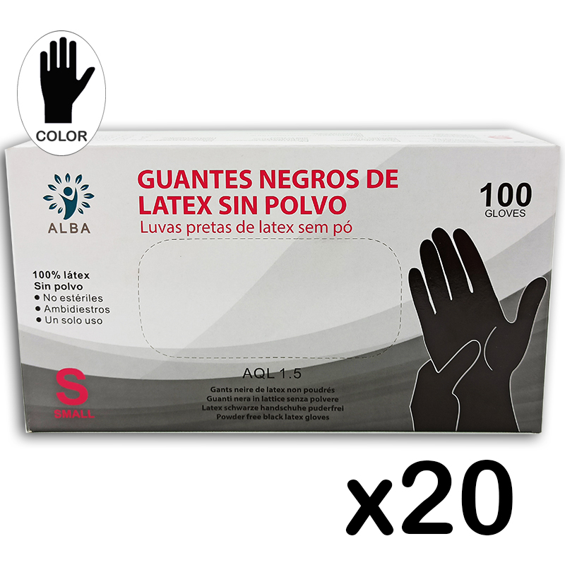 2.000 Guantes de Latex negros sin polvo 