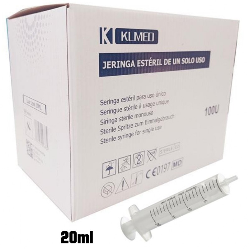 900 Jeringuillas 2 cuerpos luer 20 ml