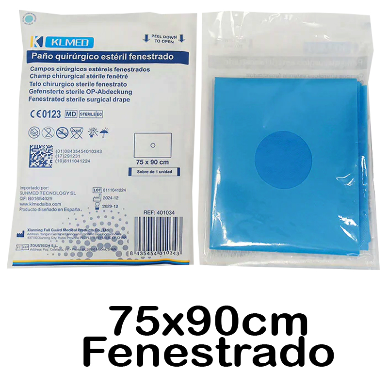 200 paños estériles quirúrgicos fenestrados 75x...