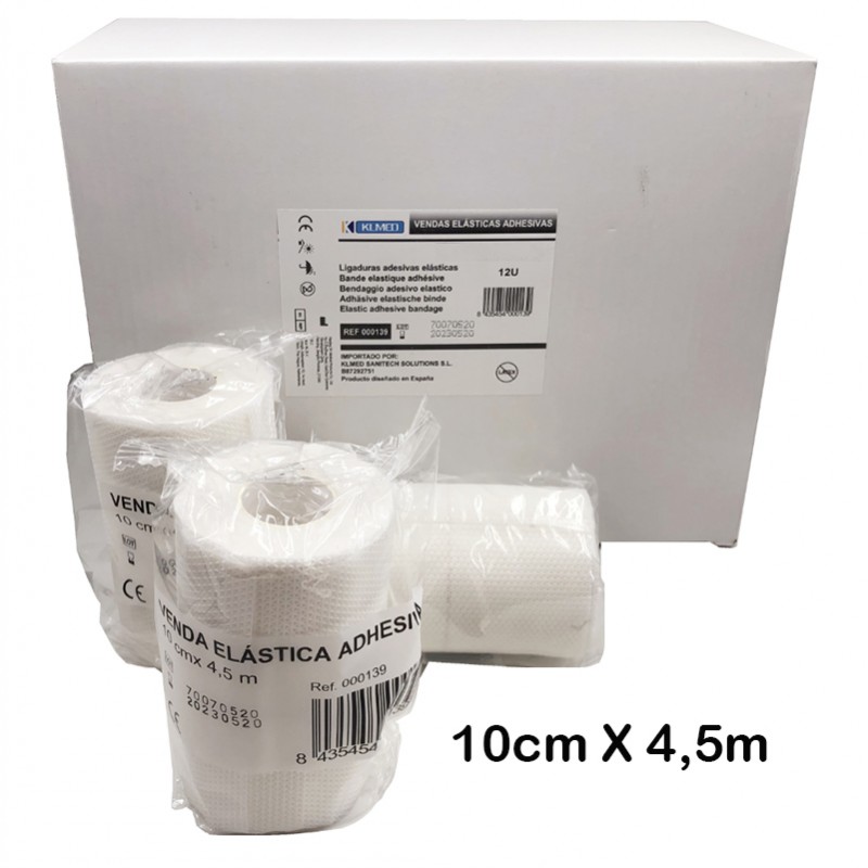 12 vendas elásticas adhesivas (10cm X 4,5m)