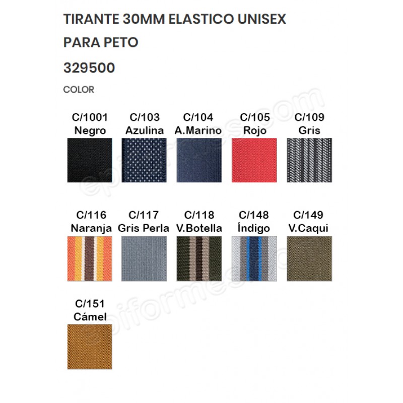 Tirantes elásticos para peto,11 colores