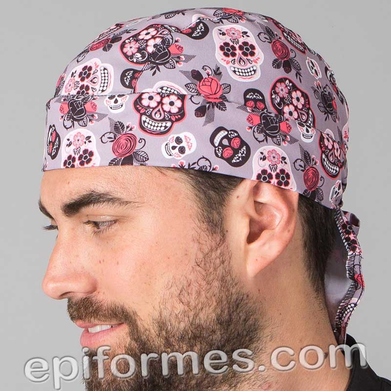 Bandana  cocinero estampada calaveras