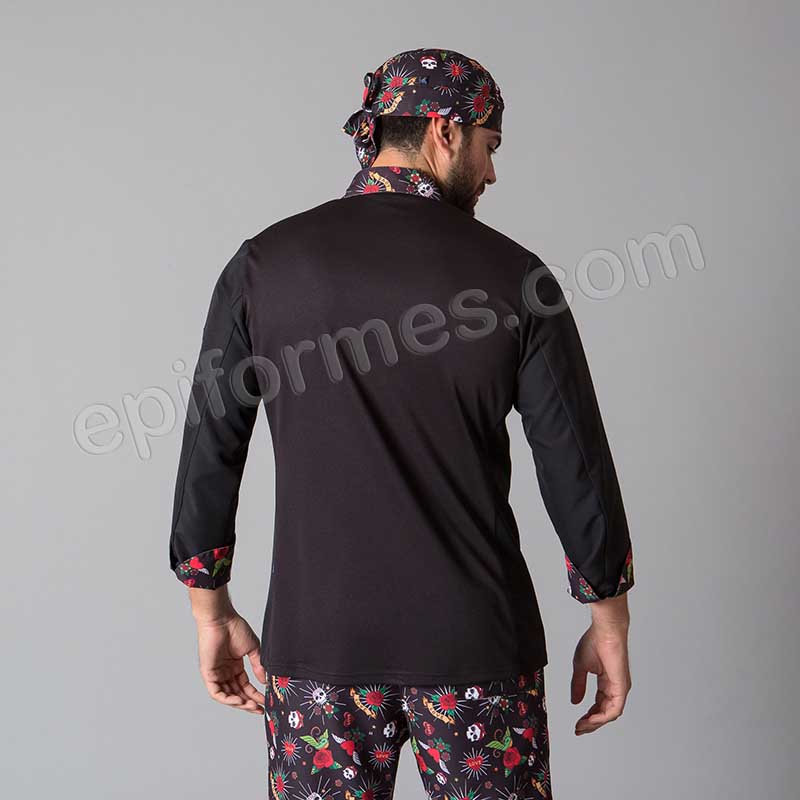 Chaqueta cocina unisex, estampados de calaveras