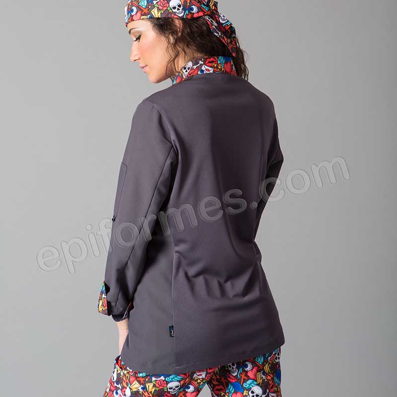 Chaqueta cocina unisex, estampados de calaveras